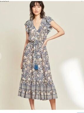 Veronica Beard Blue Floral Maxi Dress